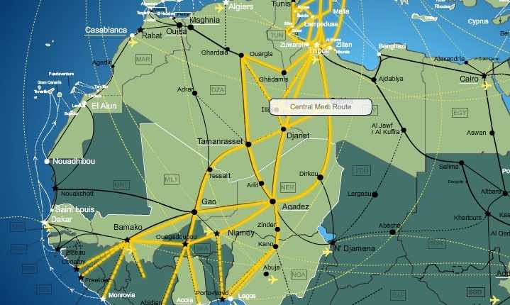 Central mediterranean migration route