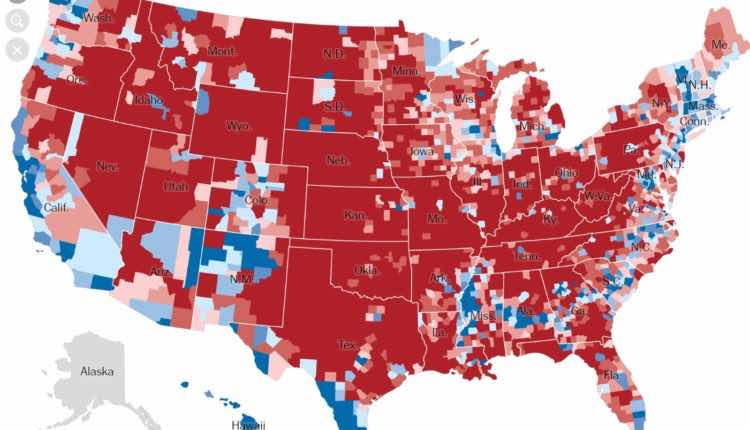 USA 2016 electoral map counties