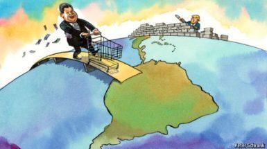 Una vignetta dell'Economist sulla politica latinoamericana degli USA e della Cina
