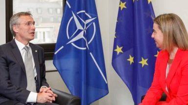 EU's High Representative Federica Mogherini meeting with NATO's Secretary General Jens Stoltenberg