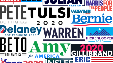 Some of the candidates' campaign logos