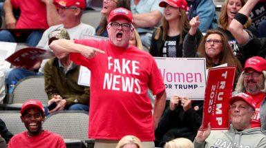 Trump supporters at a rally in Dallas, Texas